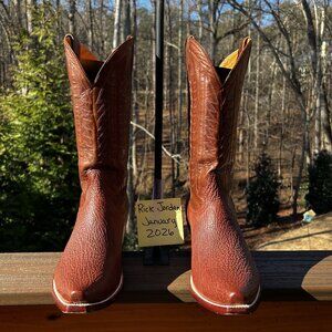 Heritage Boot Co. "Shedron" Cognac Color Sharkskin Cowboy Boots, Fits Like 10.5D